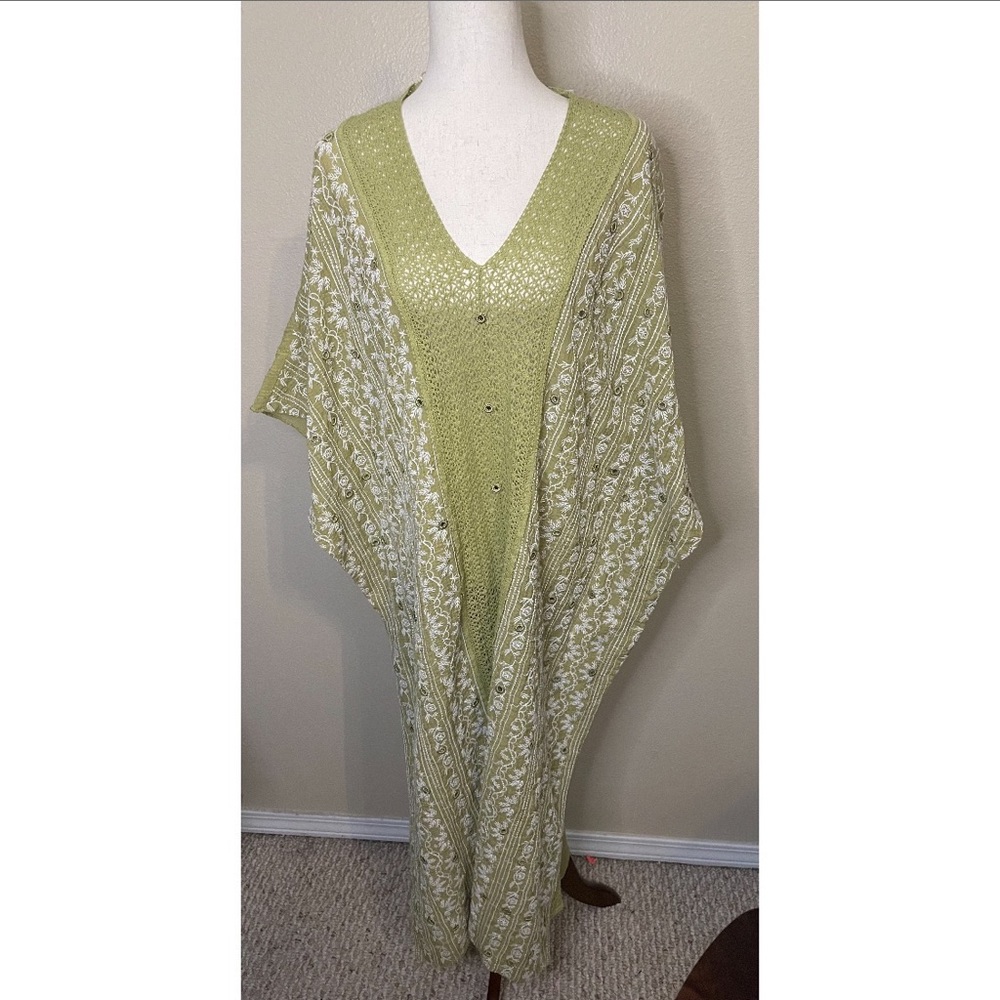 NWT Zara Green Boho Dress Swim Cover Up Size XS